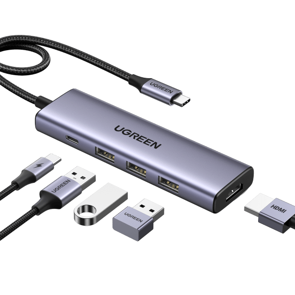 UGREEN USB C 5 in 1 Multiport Hub HDMI Ultra Slim with 4 USB 3.0 Ports