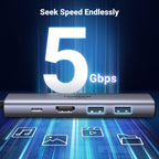 Ugreen 6-in-1 USB-C Hub (4K@60Hz HDMI, 100W PD) - UGREEN-60384