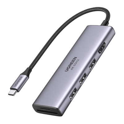 Ugreen 6-in-1 USB-C Hub (4K@60Hz HDMI, 3 USB 3.0)
