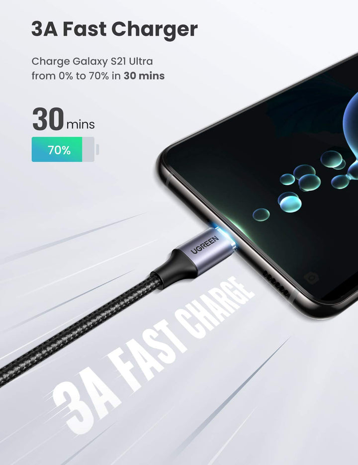 Ugreen 60W Fast Charge Right Angle USB C to USB C Cable - UGREEN-50122