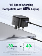 Ugreen 65W GaN Wall Charger 2 Ports Black - UGREEN-70868