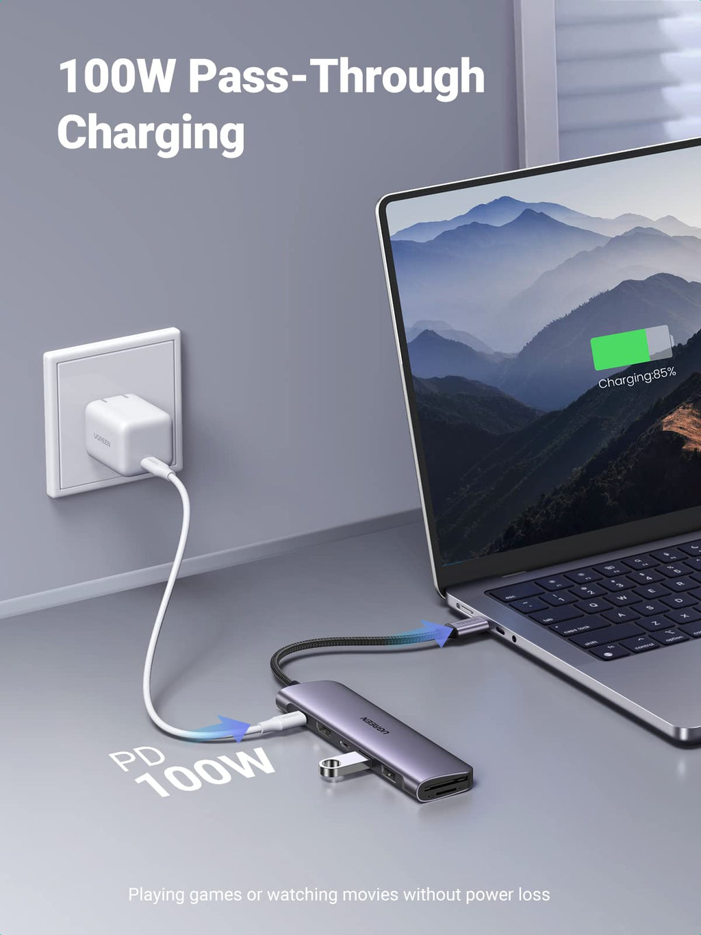 Ugreen 7-in-1 USB-C Hub (100W PD, 4K@30Hz HDMI) - UGREEN-15214