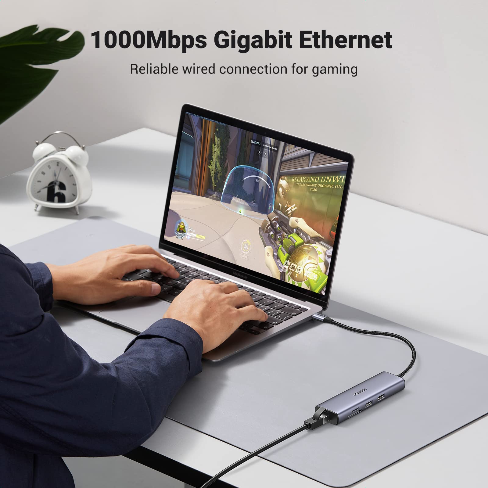 Ugreen 7-in-1 USB-C Hub (4K@30Hz HDMI, RJ45 Ethernet) - UGREEN-90568