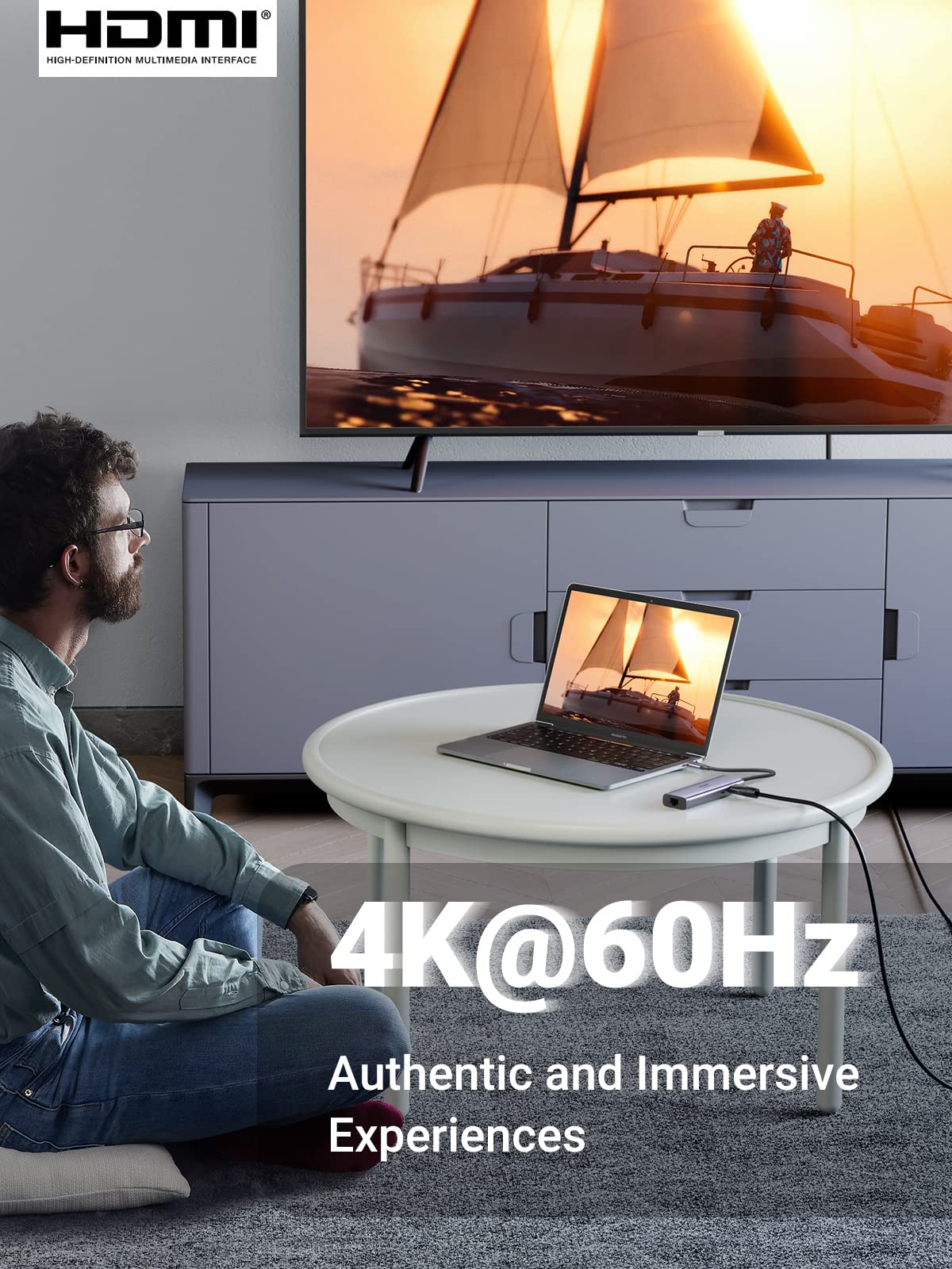 Ugreen 7-in-1 USB-C Hub (4K@60Hz HDMI, RJ45 Ethernet) - UGREEN-60515