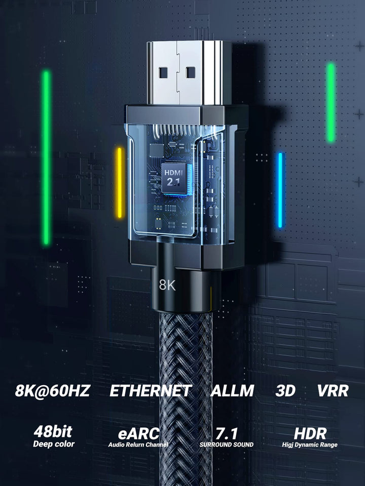 Ugreen 8K@60Hz 4K@120Hz 48Gbps High Speed HDMI 2.1 ultra-durable nylon braided - UGREEN-80602