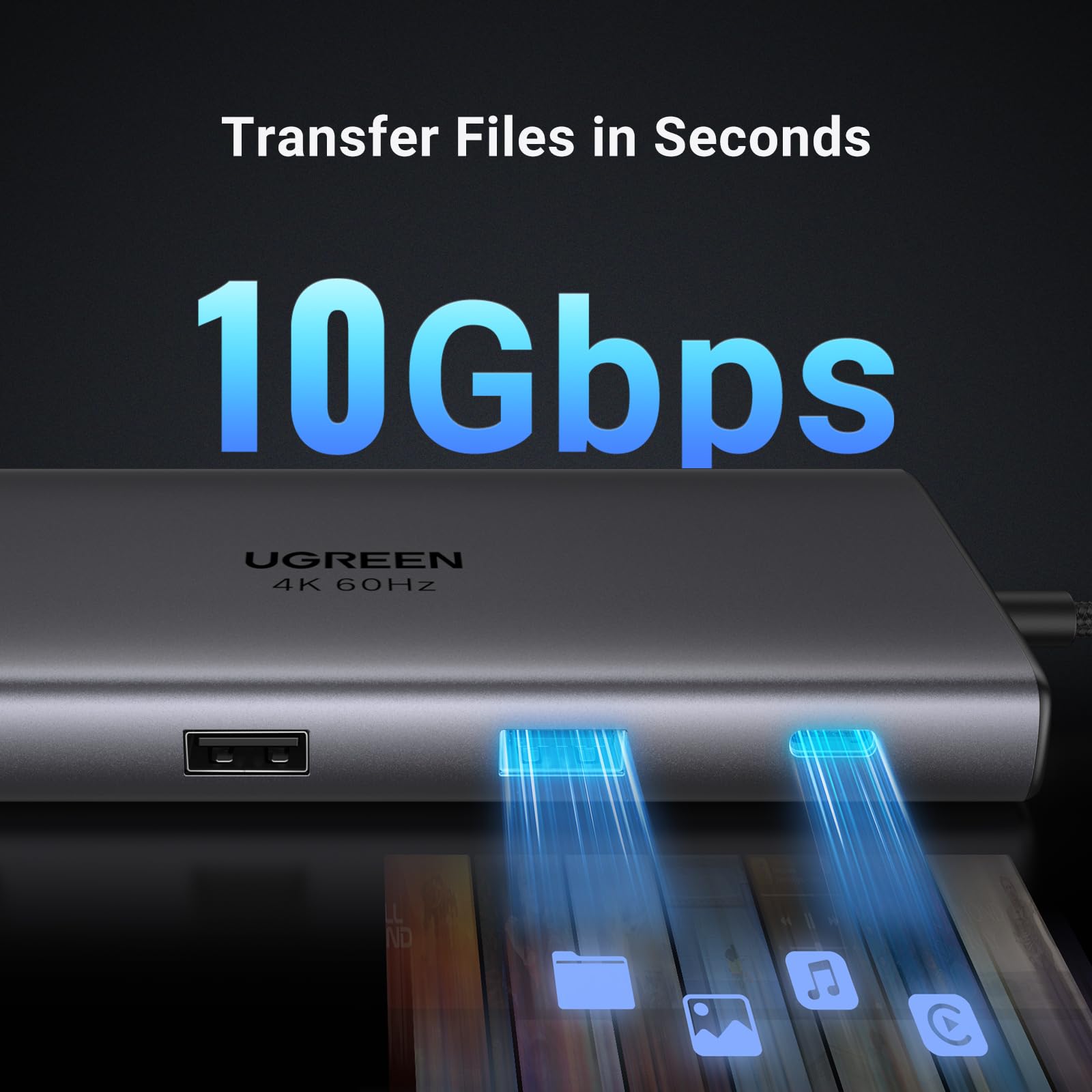 Ugreen 9-in-1 USB-C Hub (10Gbps USB 3.2, 4K@60Hz HDMI) - UGREEN-15532