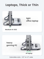 UGREEN Adjustable Width Vertical Laptop Stand (Grey) - UGREEN-20471