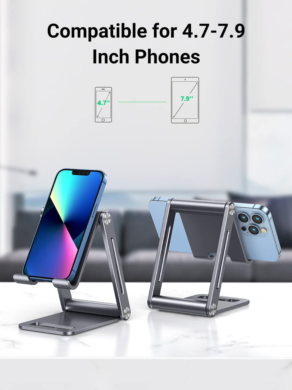 Ugreen Aluminum Foldable Phone Stand (Gray) - UGREEN-80708
