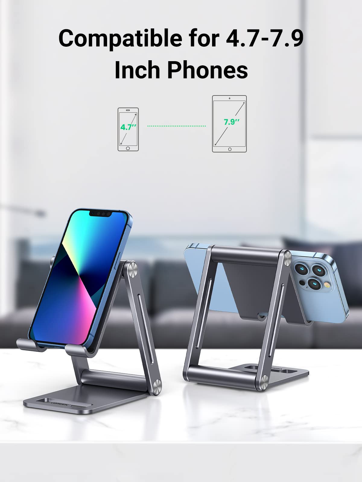 Ugreen Aluminum Foldable Phone Stand (Gray) - UGREEN-80708