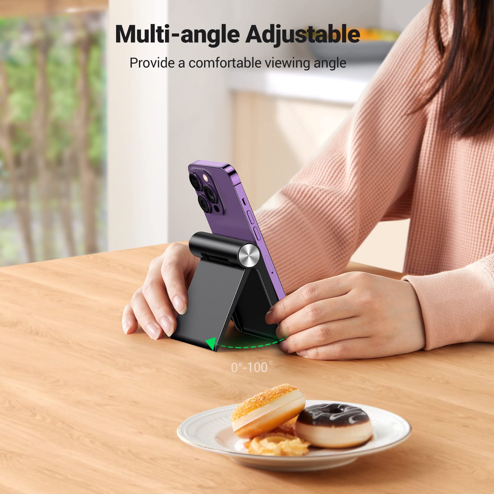 Ugreen Angle Adjustable Portable Phone Stand (Black) - UGREEN-50747