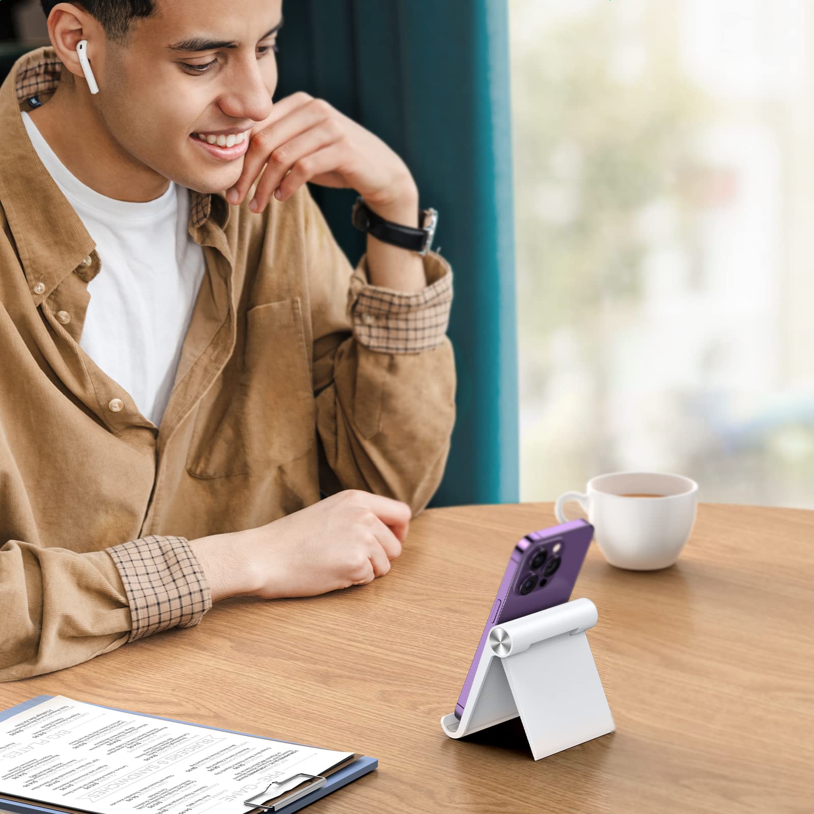 Ugreen Angle Adjustable Portable Phone Stand (White) UGREEN