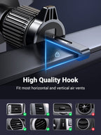 Ugreen Auto Lock 360° Adjustable Air Vent Car Phone Holder (Black) - UGREEN-15814