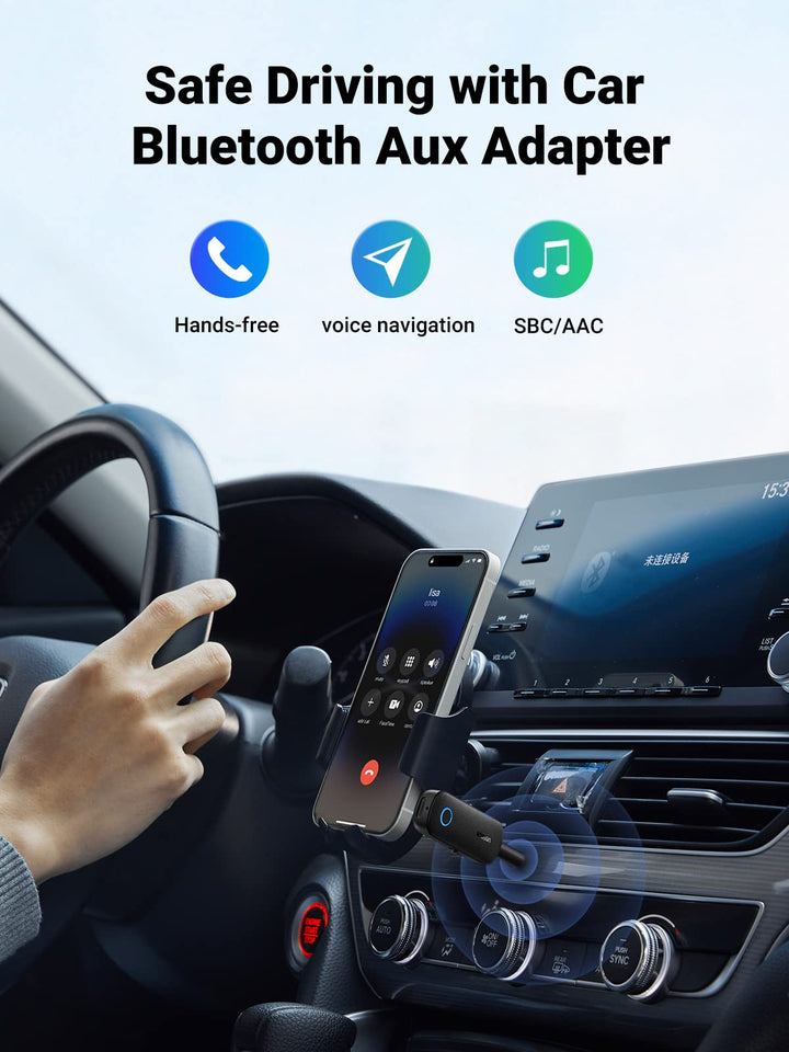 Ugreen Bluetooth 5.0 Transmitter 2 in 1 Car Bluetooth Aux Receiver - UGREEN-80893