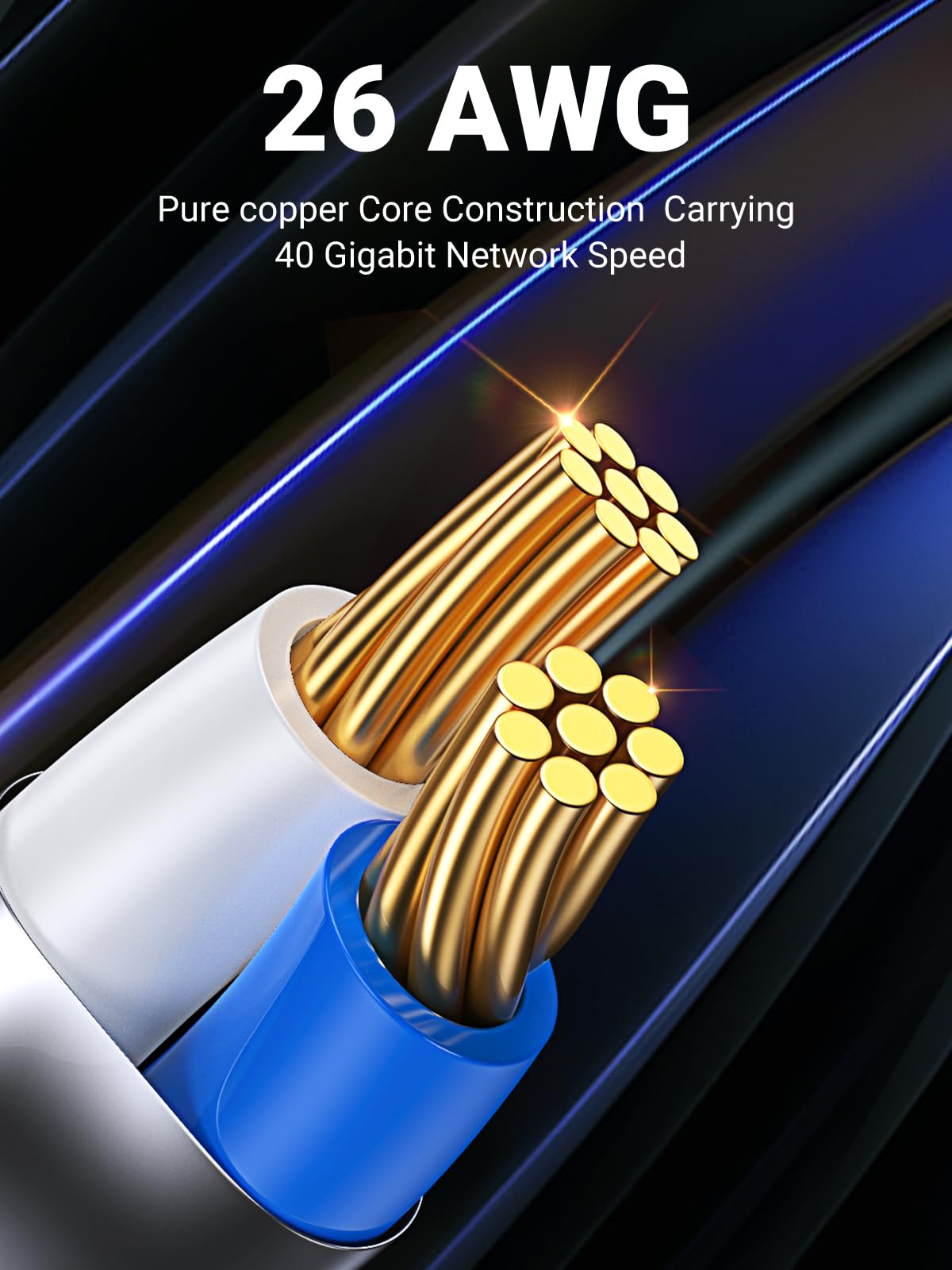Ugreen Cat8 40Gbps 2000MHz SF/FTP Gaming Ethernet Cable - UGREEN - 15246