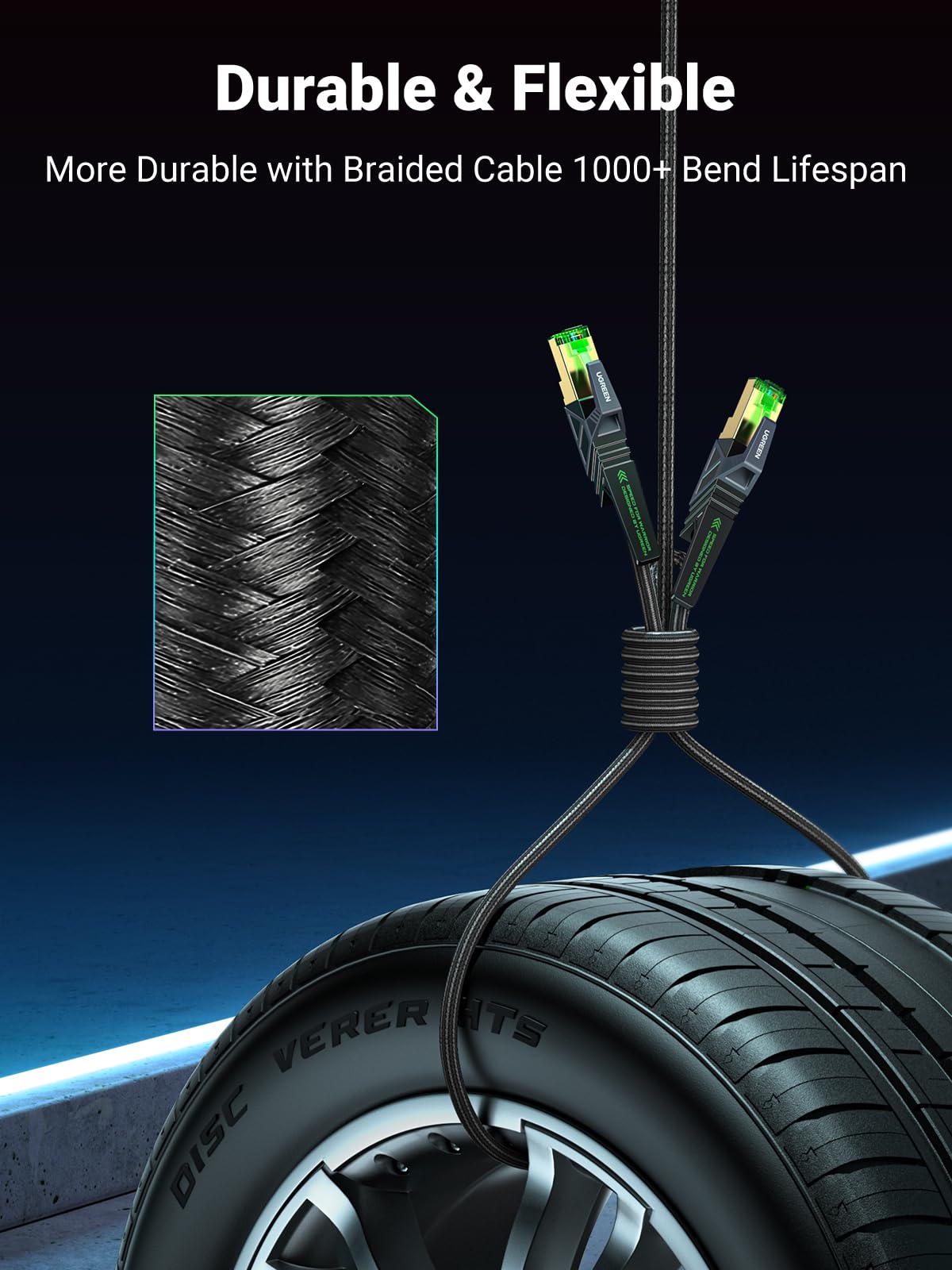 Ugreen Cat8 40Gbps 2000MHz SF/FTP Gaming Ethernet Cable - UGREEN - 15246