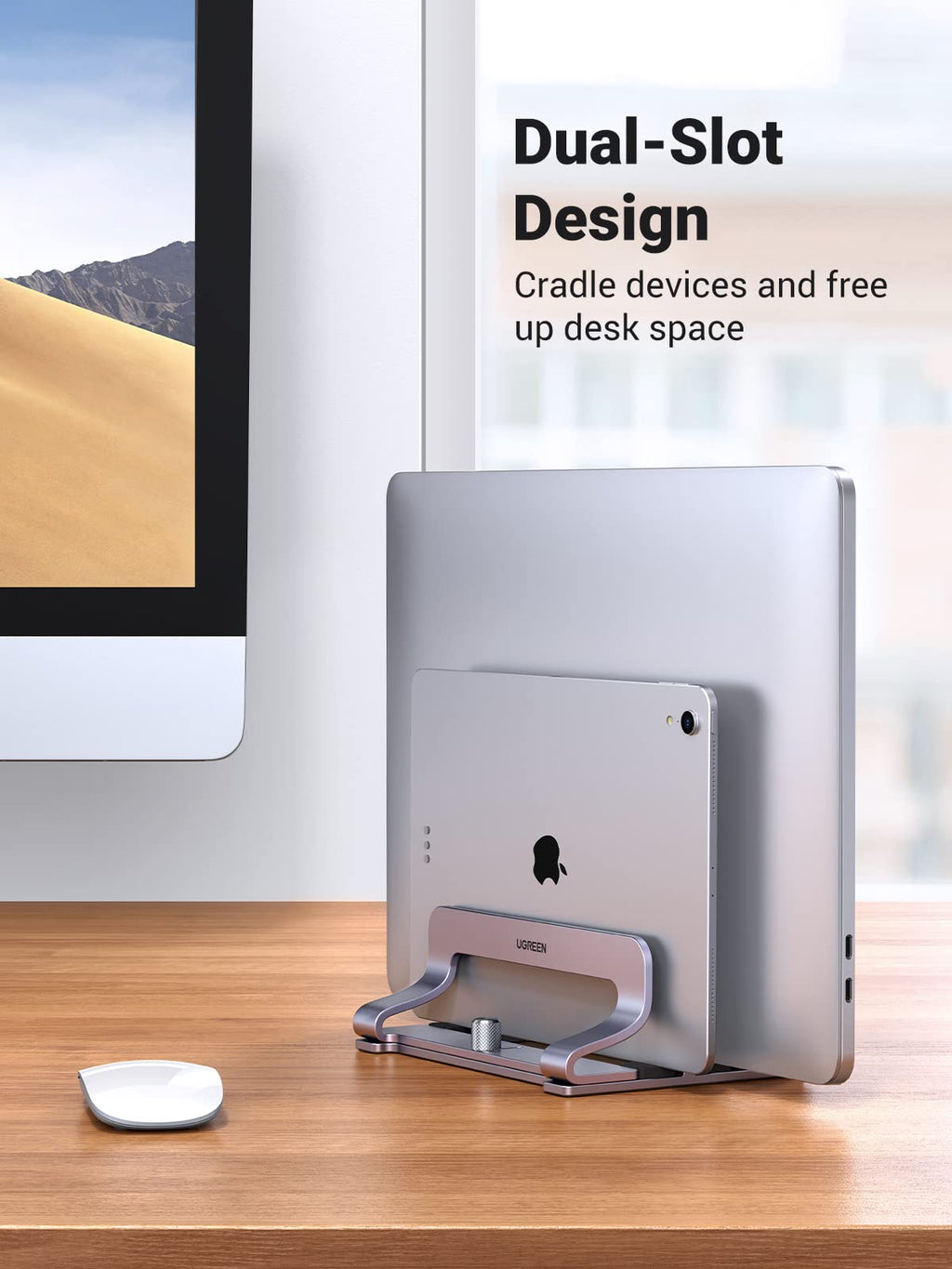 Ugreen Dual Slot Adjustable Width Vertical Laptop Stand - UGREEN-60643