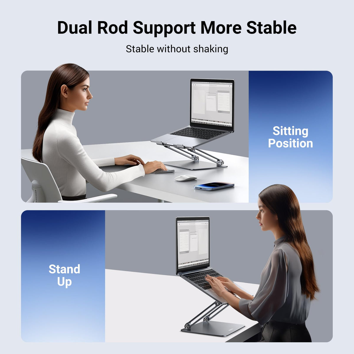 UGREEN Aluminum Adjustable Foldable Dual Rod Laptop Stand – UGREEN UK