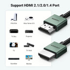 Ugreen HDMI 2.1 Cable - 8K@60Hz, 4K@120Hz, eARC, 48Gbps - UGREEN - 90382