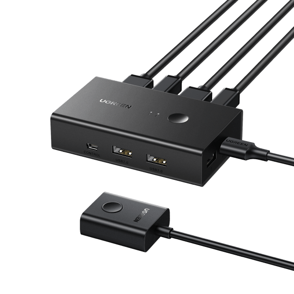 Ugreen KVM 4K@60Hz Switch for 2 PCs HDMI & 4 USB Ports - UGREEN - 15166