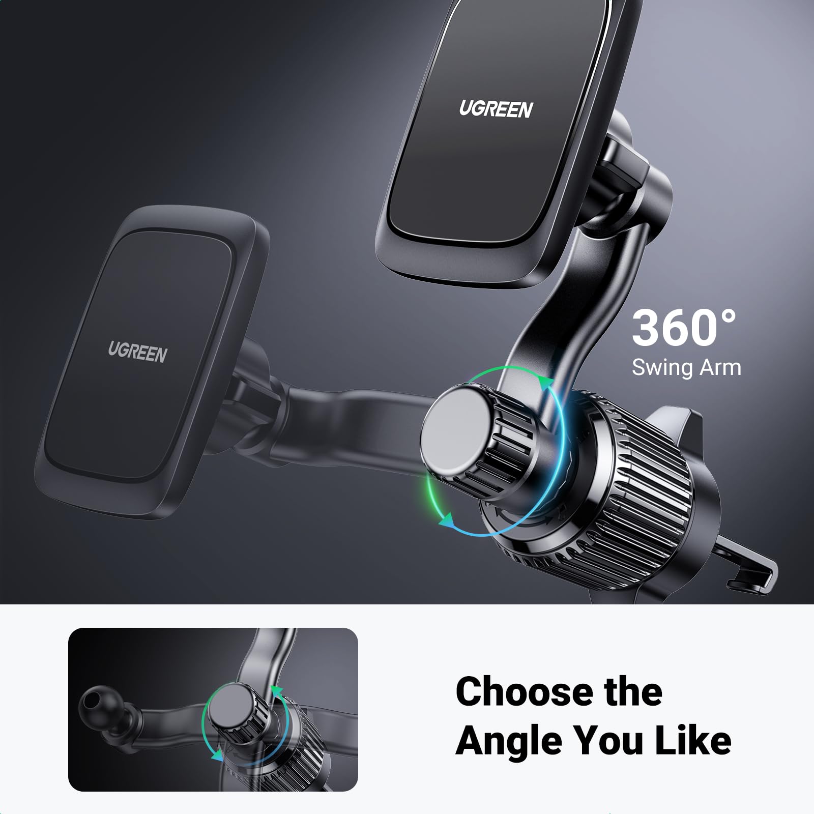 Ugreen Magnetic Phone Car Mount - 360° Swing Arm - UGREEN - 25319