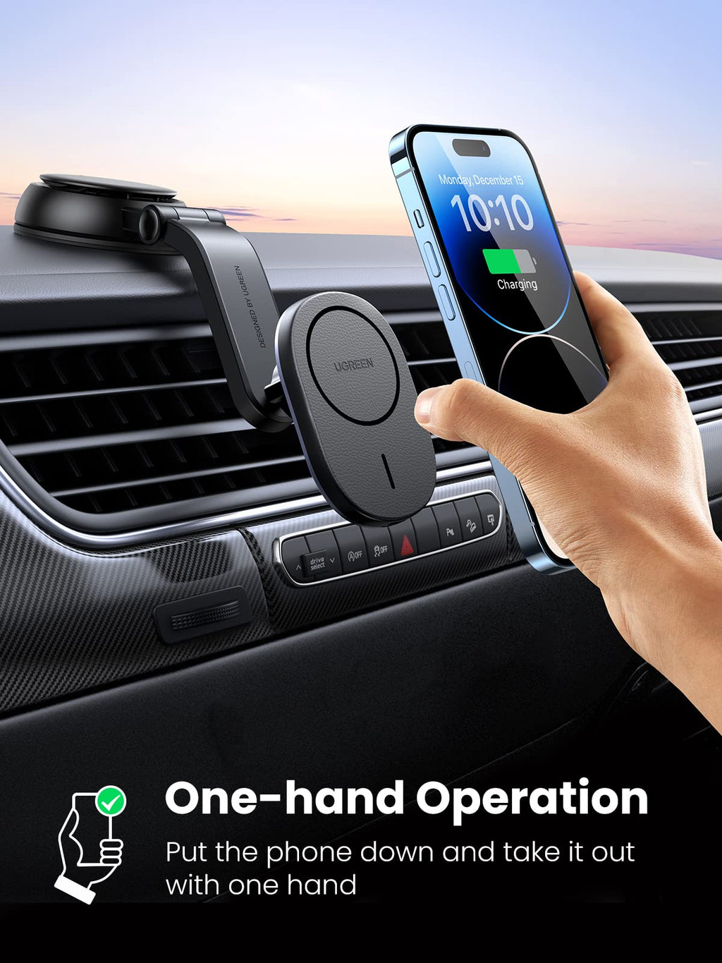 Ugreen Magnetic Wireless Car Charger - UGREEN-15120
