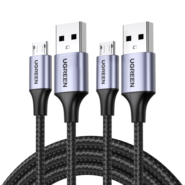 UGREEN Micro USB Cable 18W USB A to Micro USB Android Fast Charge Data Lead 2 Pack - UGREEN-60145P