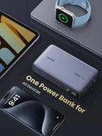 UGREEN Nexode Power Bank 20000mAh 100W serves as a portable charger for all your devices, supplying stable power for smartphones, tablets, smartwatches, earbuds, laptops, and gaming consoles with one compact power bank.