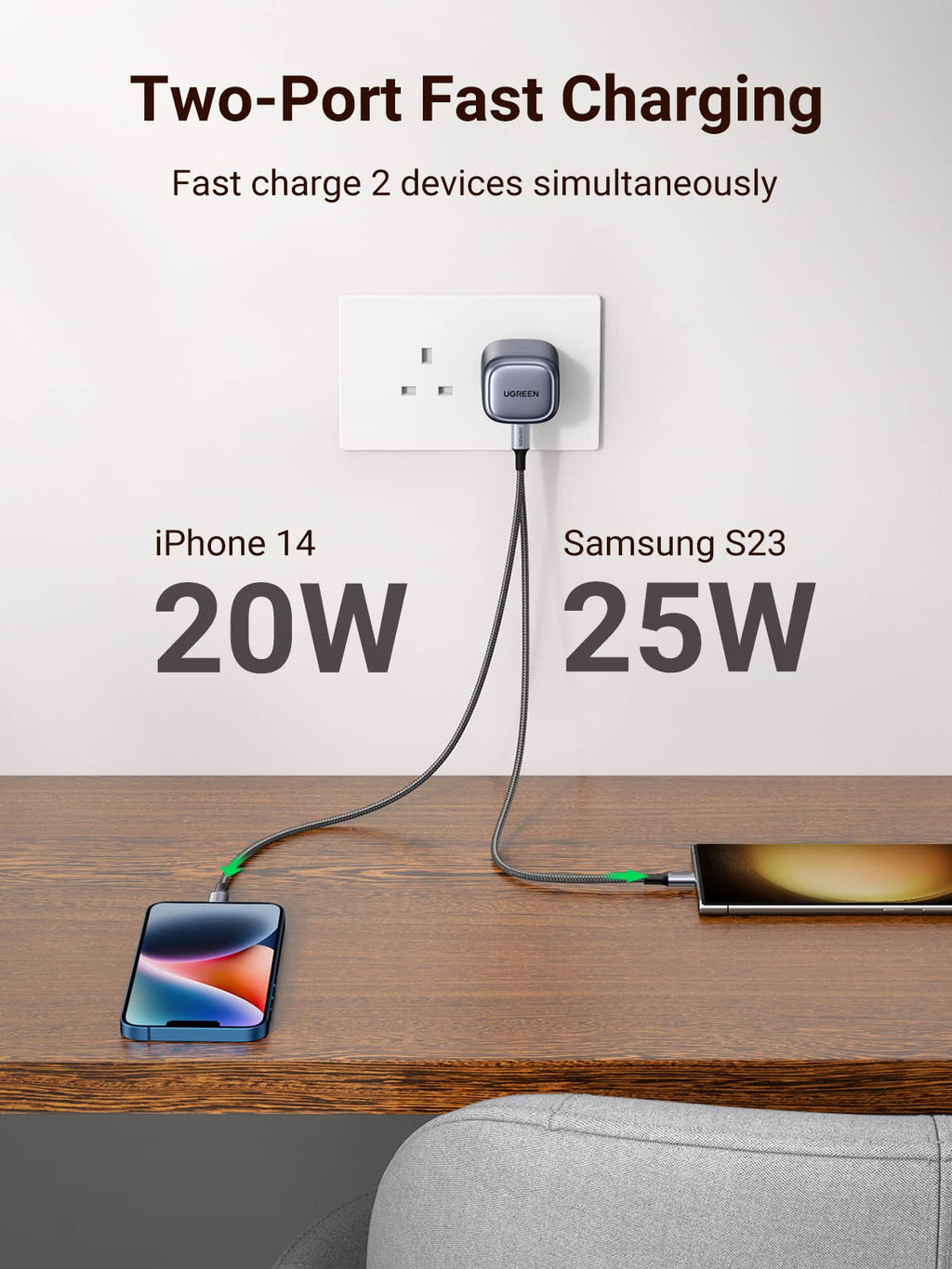 Ugreen Nexode 45W GaN Wall Charger 2-Ports - UGREEN-90399