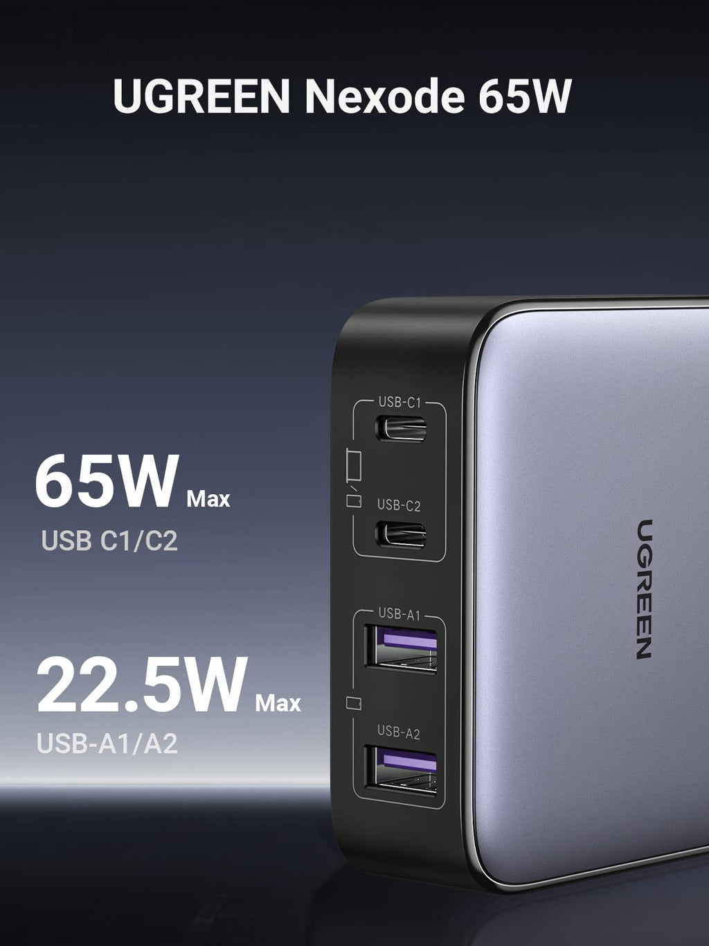 Ugreen Nexode 65W GaN Desktop Charger 4-Ports - UGREEN-90767