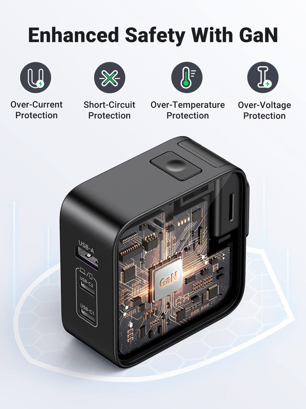 Ugreen Nexode 65W GaN Travel Charger 3-Ports - UGREEN-90409