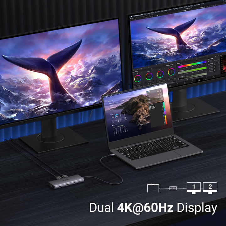 Ugreen Revodok Pro 210 10-in-1 USB-C Hub (Dual HDMI 4K@60Hz, 100W