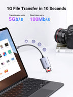 UGREEN SD Card Reader, Aluminum USB C to Micro SD/SD Cards Adapter, Thunderbolt 3 External Memory Card Adaptor - UGREEN-80888