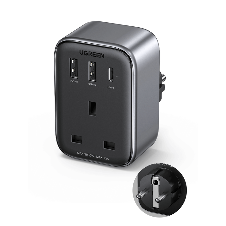 Ugreen Travel Plug Adapter with 4-in-1 USB Charging Ports (2A1C 30W Max) - UGREEN - 15290