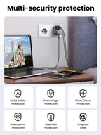 Ugreen Travel Plug Adapter with 4-in-1 USB Charging Ports (2A1C 30W Max) - UGREEN - 90612