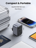 Ugreen Travel Plug Adapter with 4-in-1 USB Charging Ports (2A1C 30W Max) - UGREEN - 90612