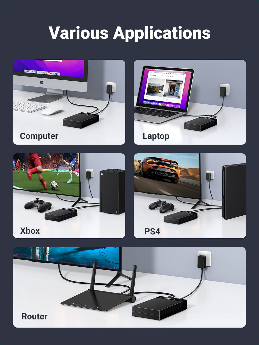 Ugreen USB 3.0 SATA HDD Enclosure - 16TB Support, Tool-free Docking Station - UGREEN - 50424