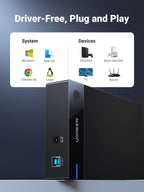 Ugreen USB 3.0 SATA HDD Enclosure - 16TB Support, Tool-free Docking Station - UGREEN - 50424