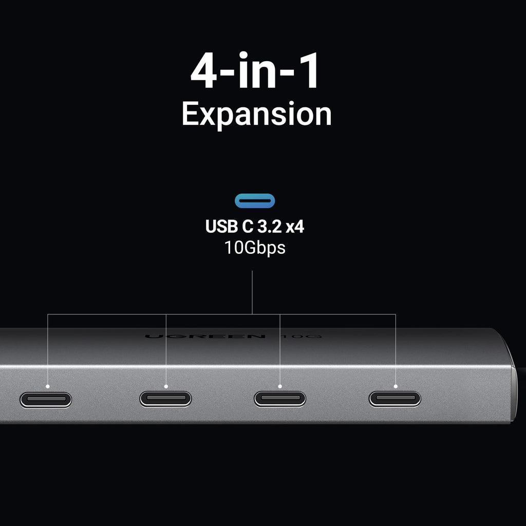 Ugreen USB-C 3.2 Gen2 Splitter - 4 Ports, 10Gbps - UGREEN - 15651