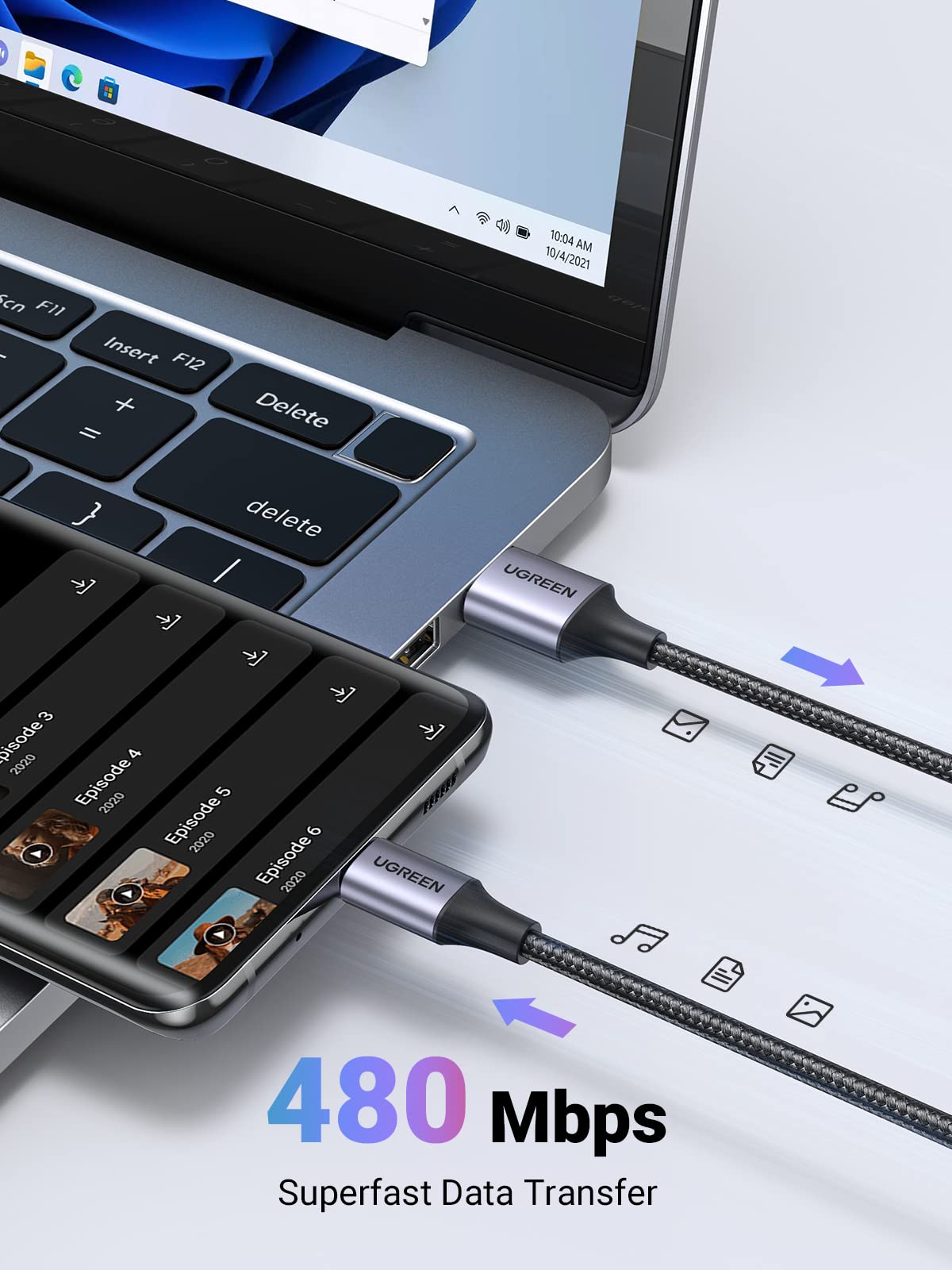 Ugreen USB C Cable 3A Type C Fast Charger Cable - UGREEN-60125