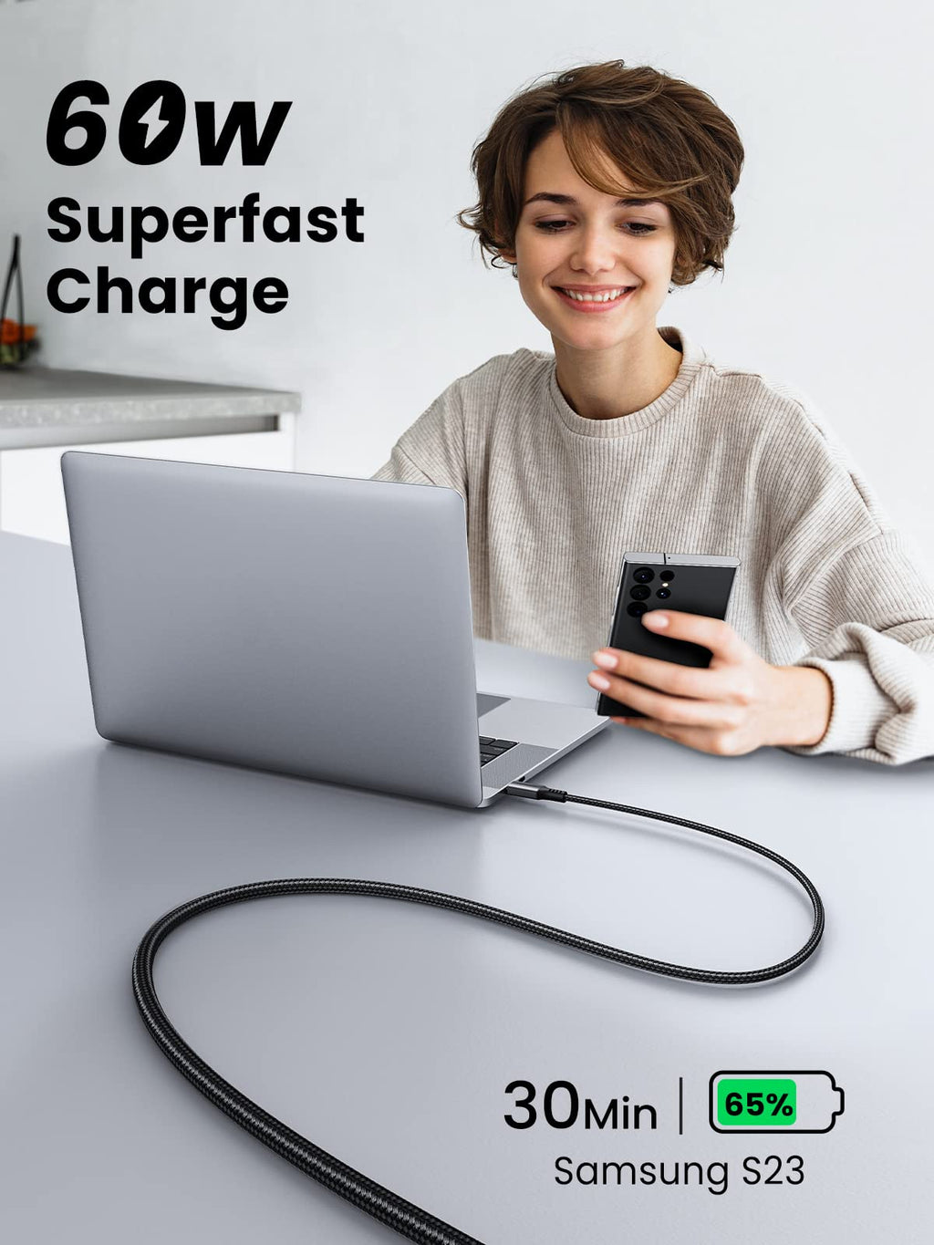 Ugreen USB-C to USB-C 60W Charger Cable - UGREEN - 15372