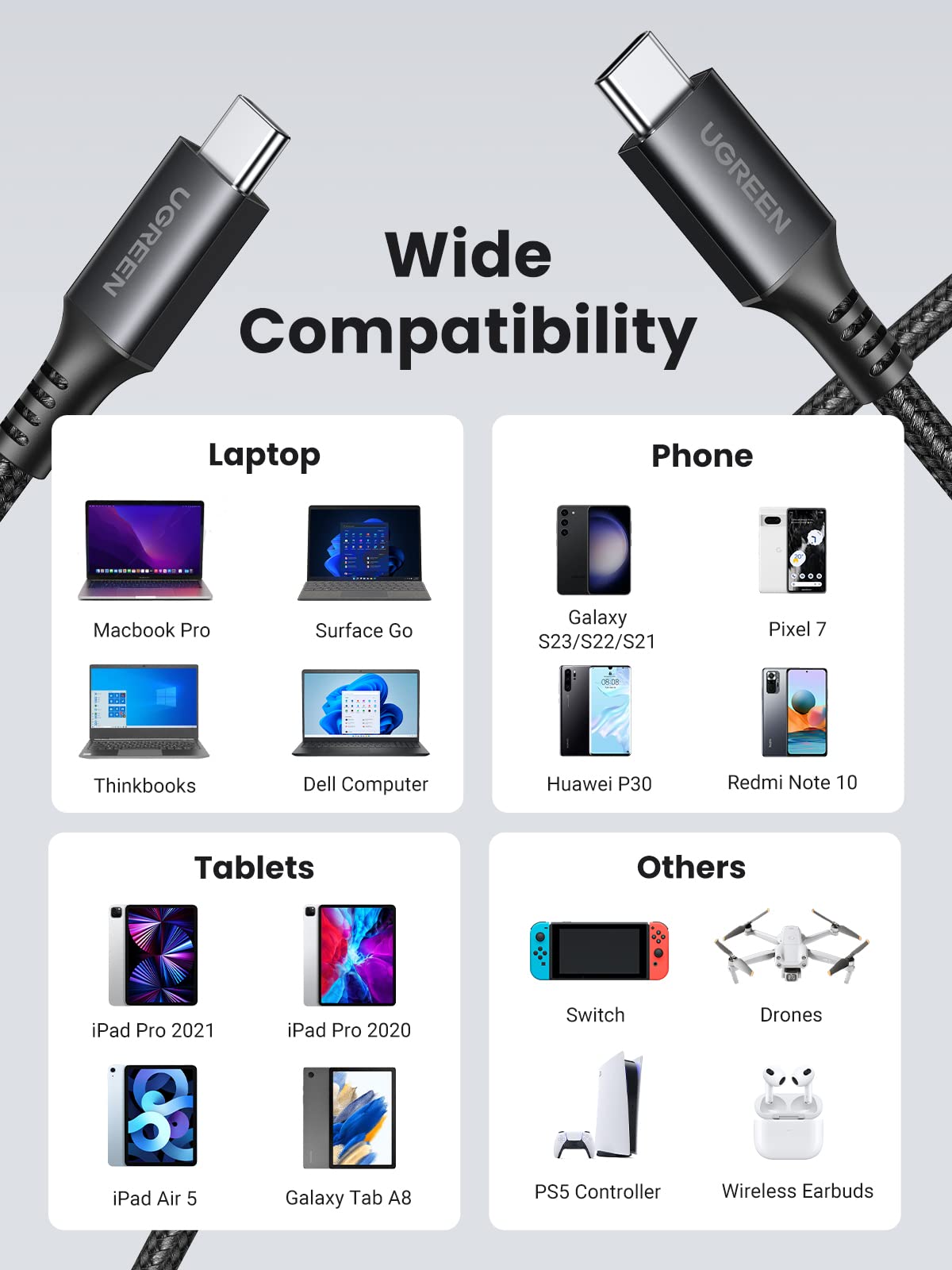 Ugreen USB-C to USB-C 60W Charger Cable - UGREEN - 15372