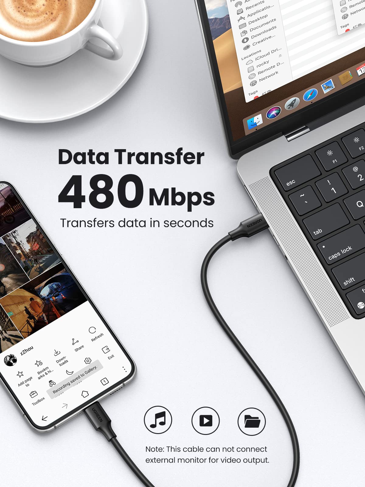 Ugreen USB-C to USB-C 60W Charger Cable 2 Pack - UGREEN - 50996P