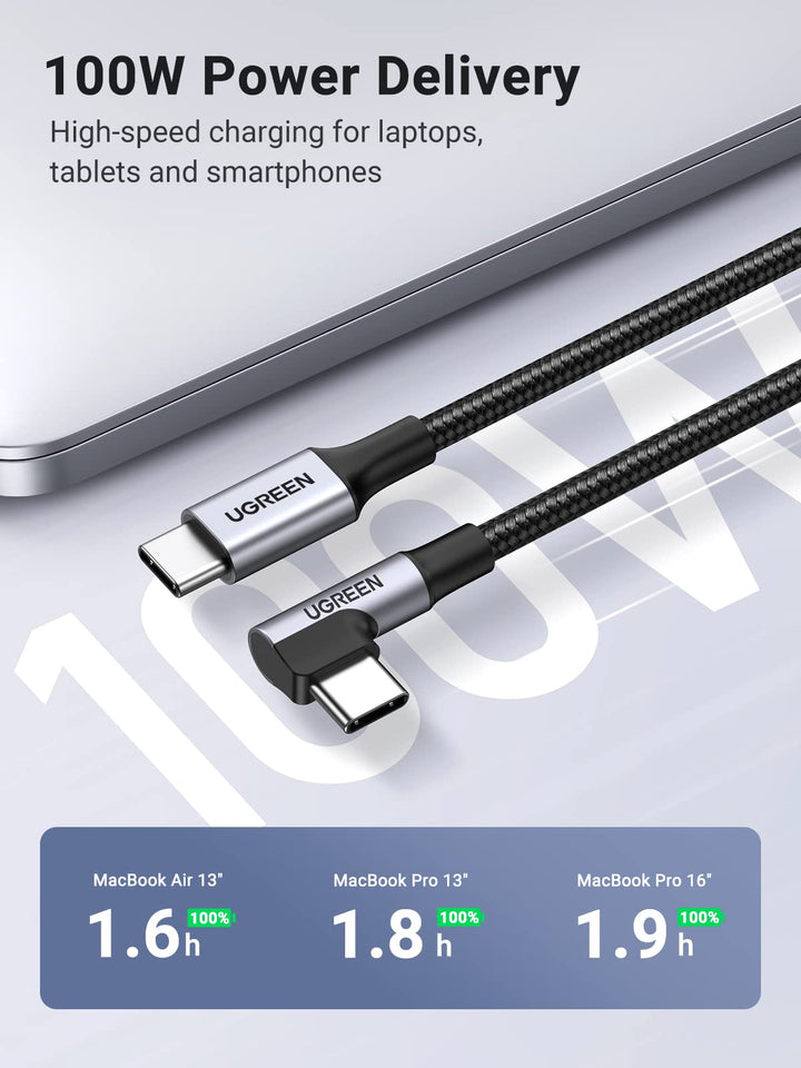 UGREEN USB C to USB C Cable 100W Fast Charger Data Transfer Lead - UGREEN-20582