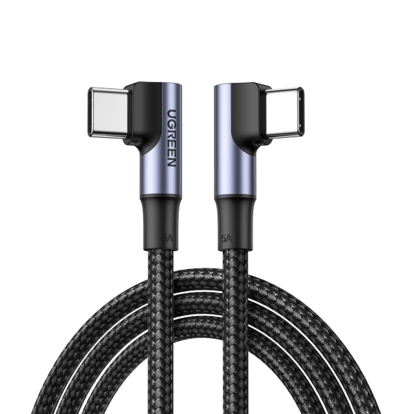 UGREEN USB C to USB C Cable Right Angle 100W Fast Charge 90 Degree Type C Power Data Lead - UGREEN-10358