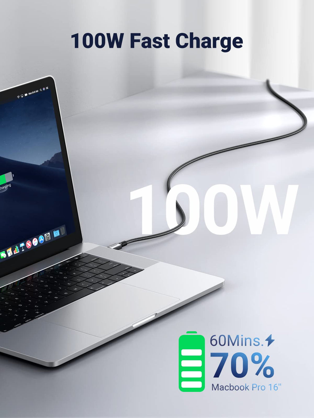 UGREEN USB C to USB C Charger Cable, 100W USB C Cable Fast Charging Data Sync Lead with E-Marker Chip - UGREEN-15215