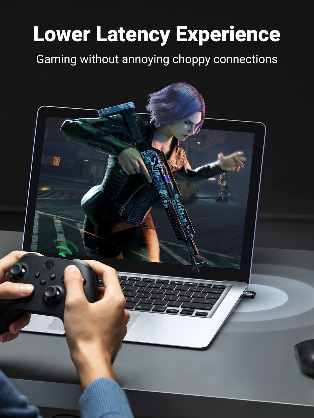 Ugreen V5.3 USB Bluetooth Adapter for PC Laptop, Plug and for Windows 11, 8.1 - UGREEN-90225